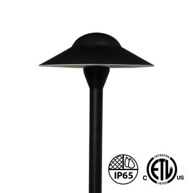 Modern Path Light with Ribbed Cap