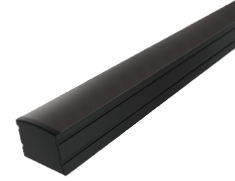 Black Aluminum Channel with black lens or Frosted Lens - 1M (3.28')